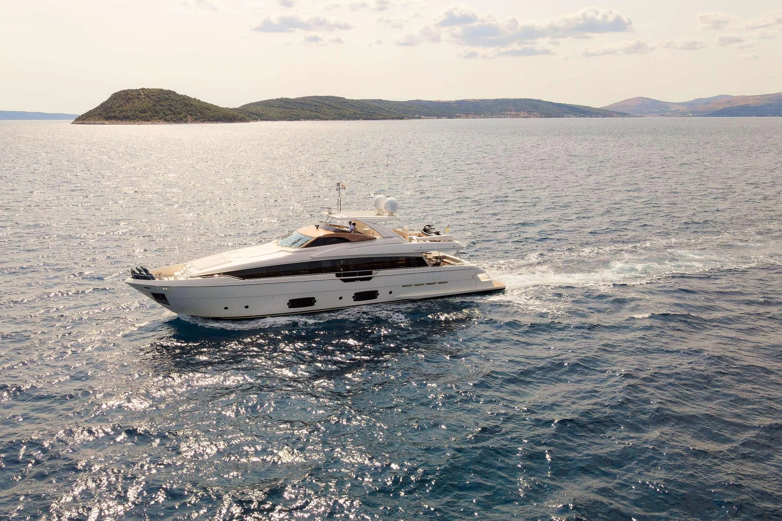 a boat in the water aboard IVA Yacht for Sale