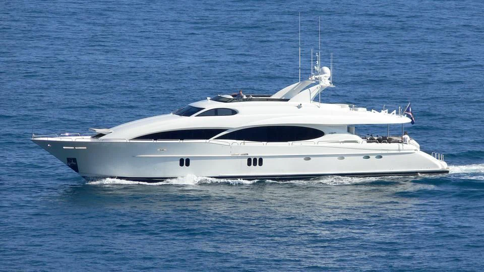a white yacht in the water aboard LE REVE Yacht for Sale
