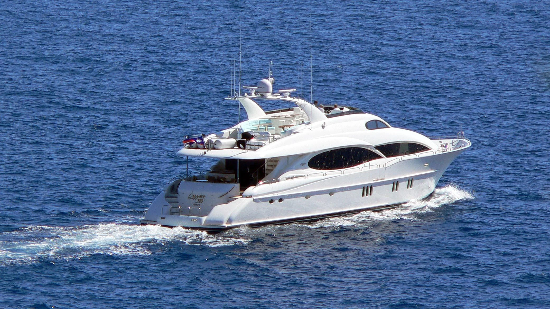 a white yacht in the water aboard LE REVE Yacht for Sale