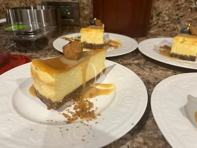 a plate of desserts aboard LE REVE Yacht for Sale