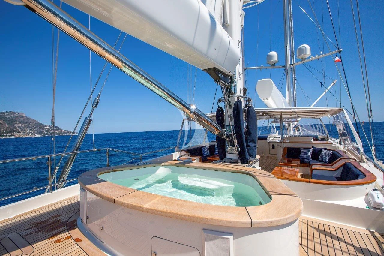 a boat on the water aboard ZENJI Yacht for Sale
