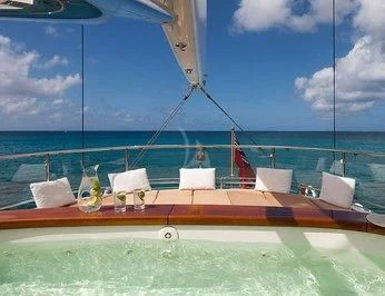 a person on a boat aboard ZENJI Yacht for Sale