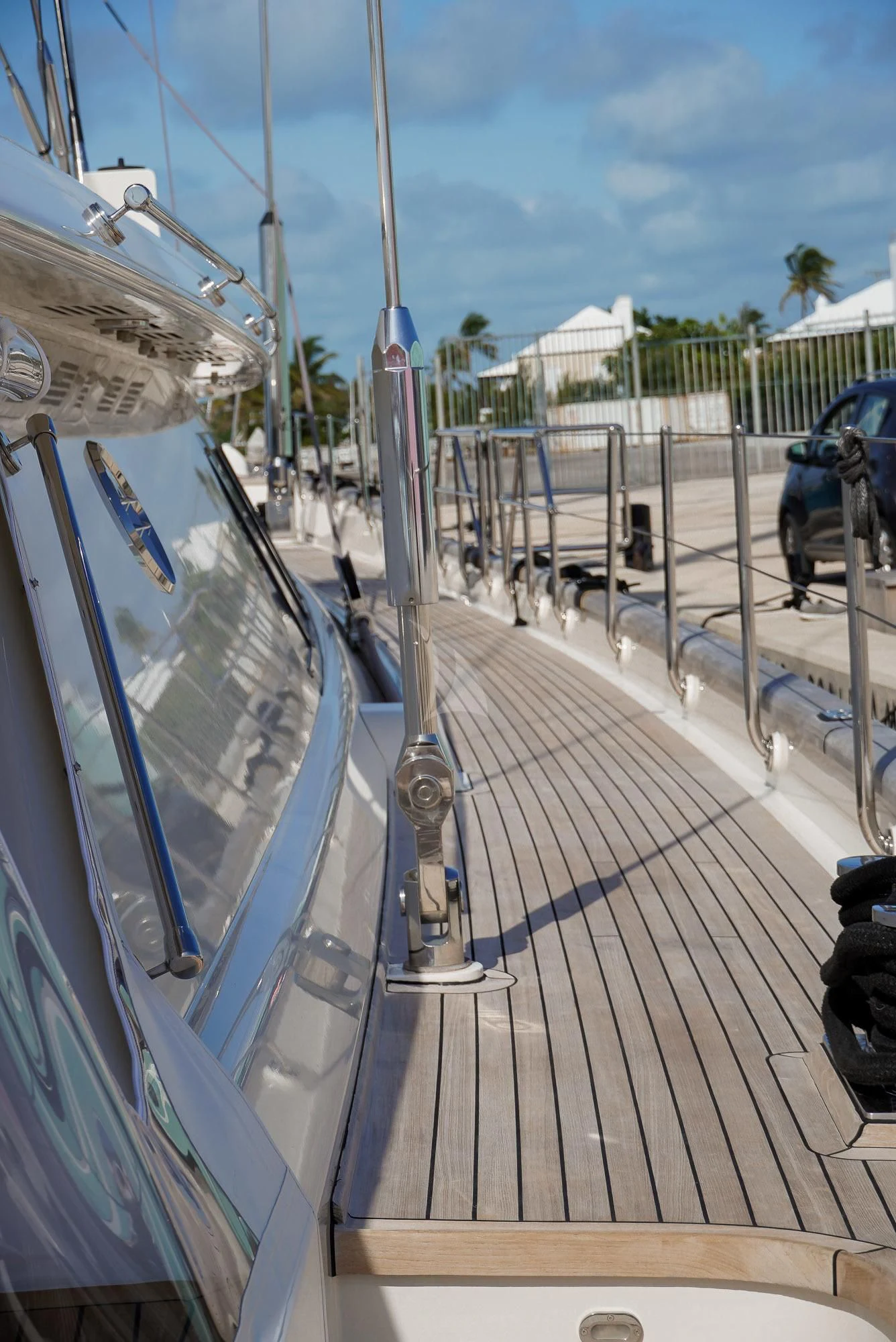 a boat on a dock aboard ZENJI Yacht for Sale