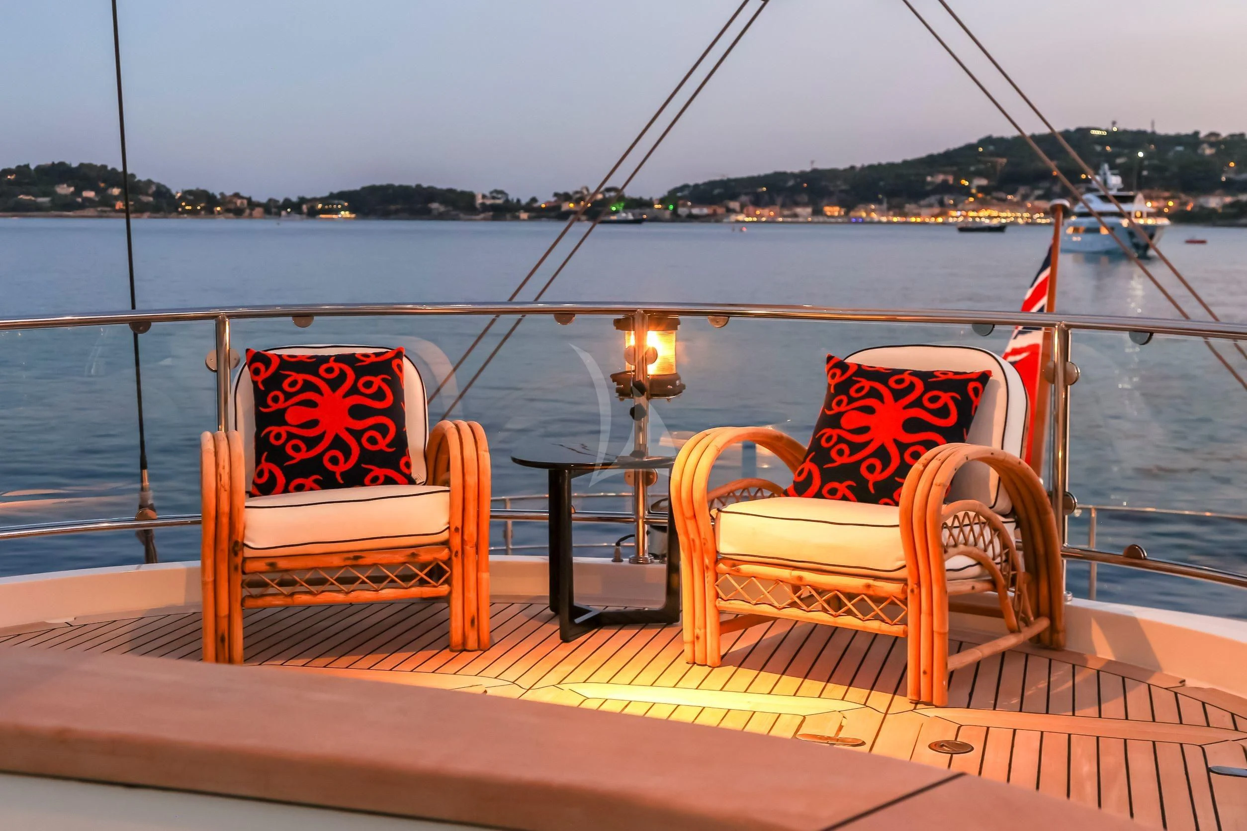 two chairs on a boat aboard ZENJI Yacht for Sale