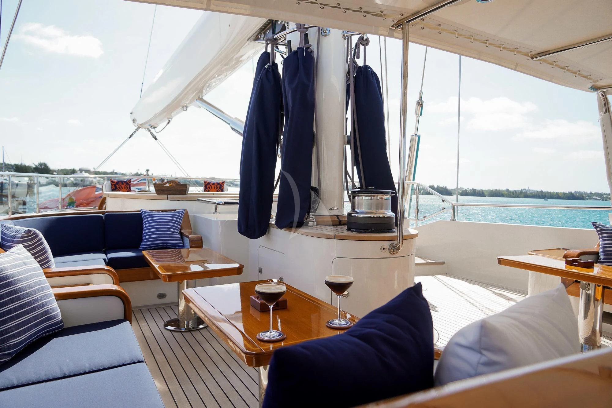 inside of a boat aboard ZENJI Yacht for Sale