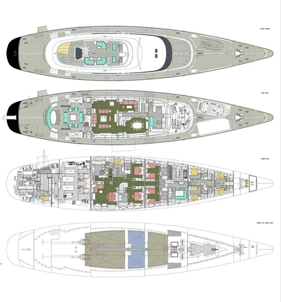 diagram aboard ZENJI Yacht for Sale