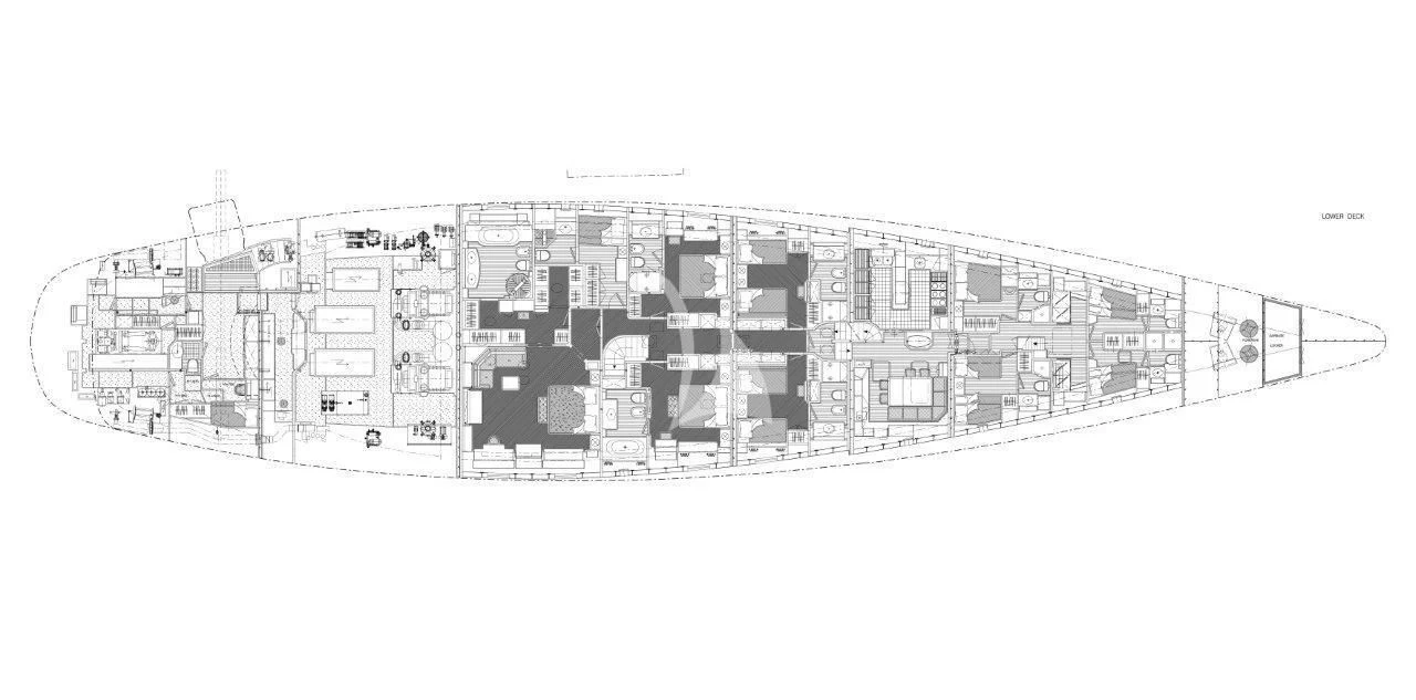 a large building with many windows aboard ZENJI Yacht for Sale