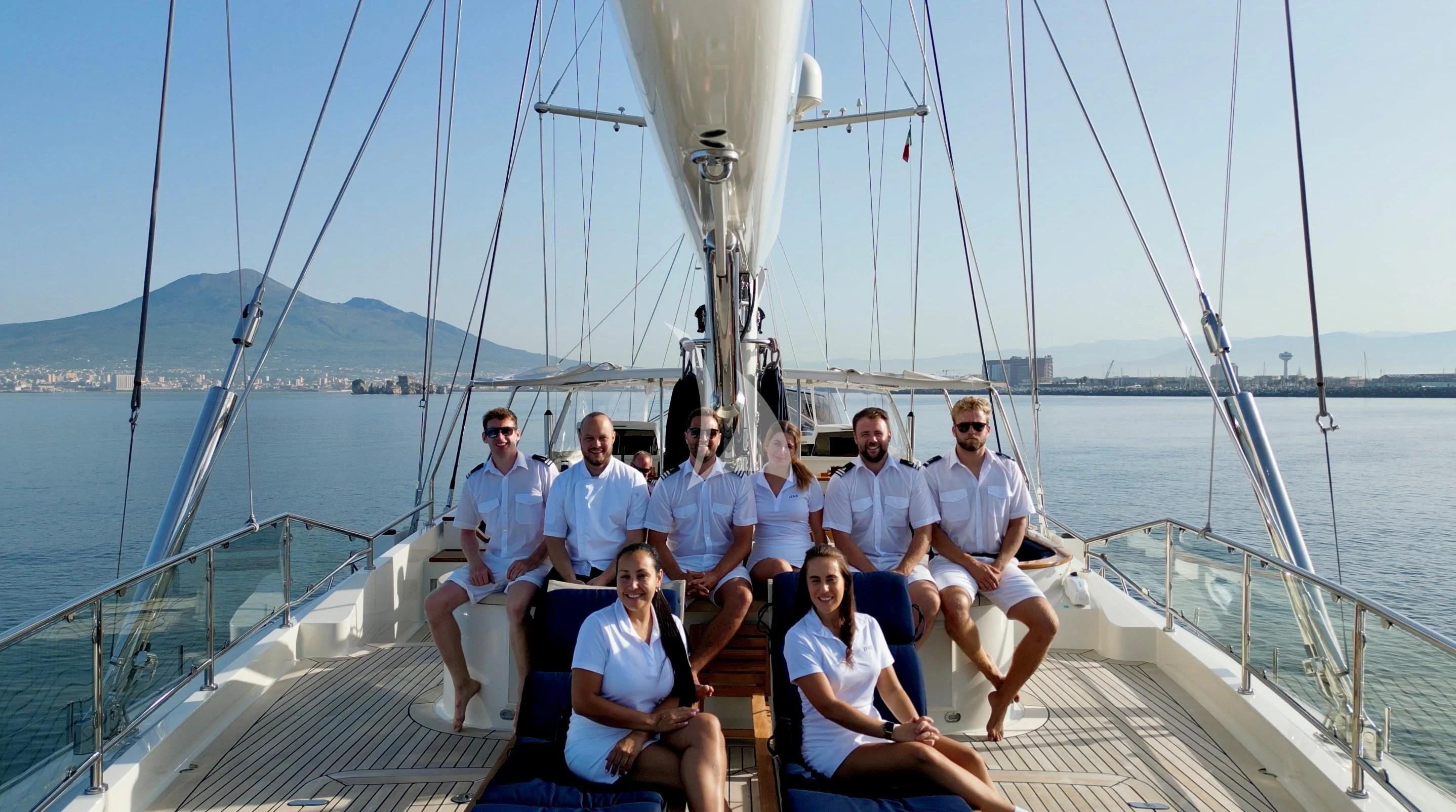 a group of people on a boat aboard ZENJI Yacht for Sale
