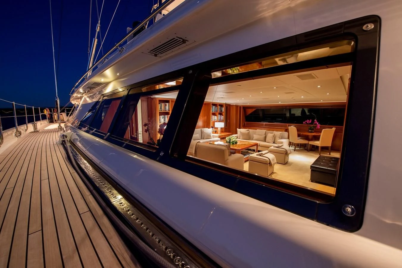 inside of a boat aboard ZENJI Yacht for Sale