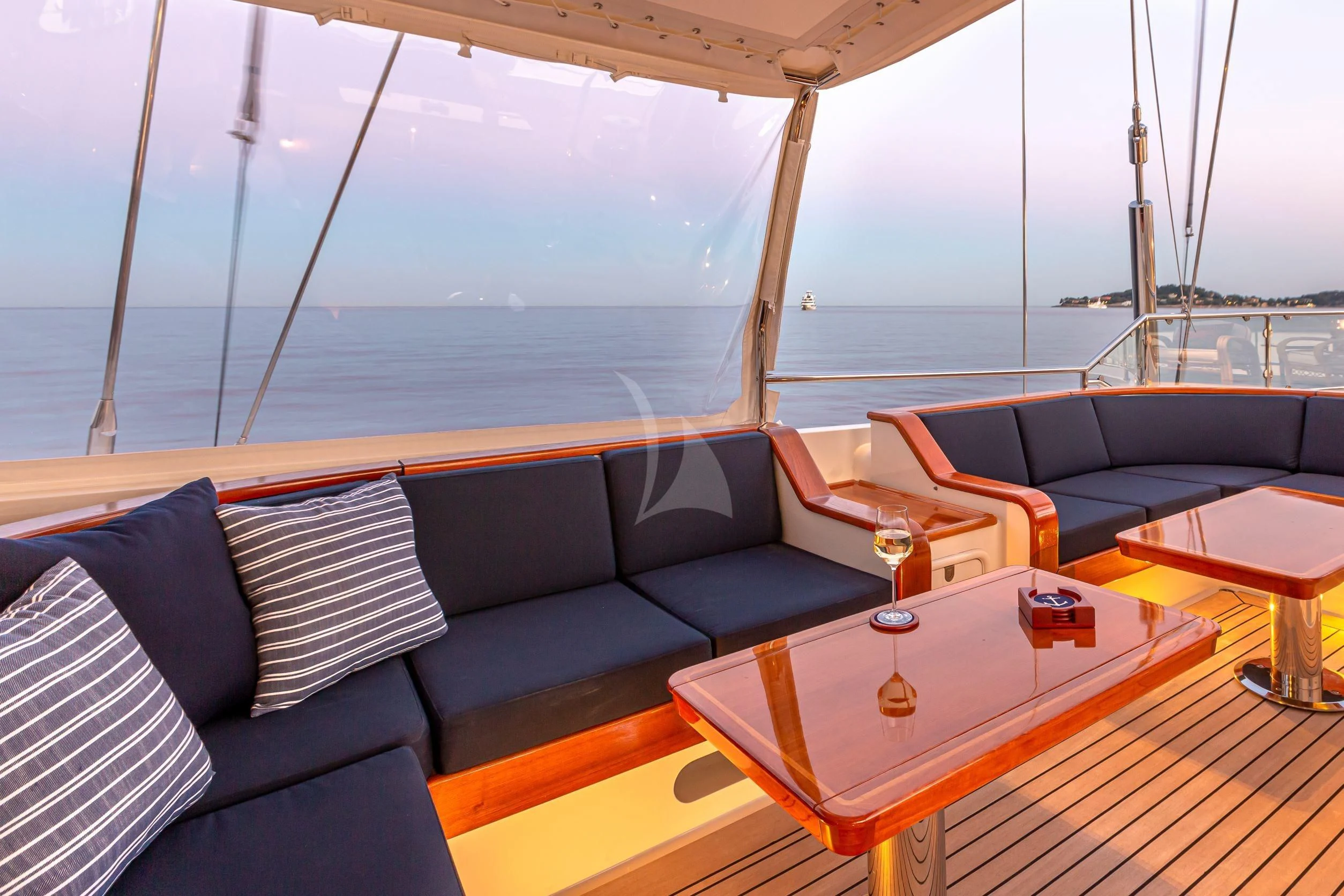 a boat on the water aboard ZENJI Yacht for Sale