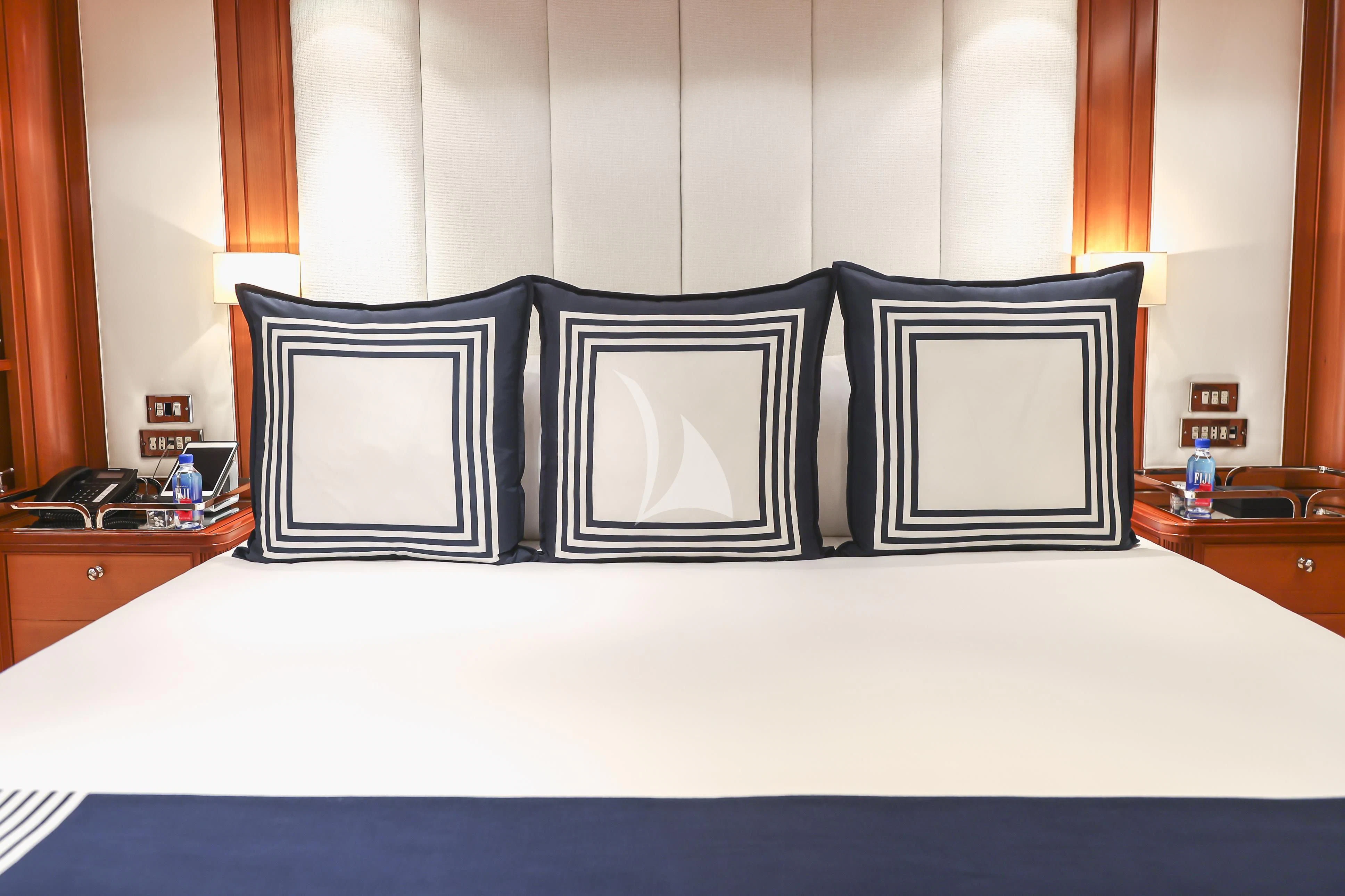 a group of black rectangular objects on a white surface aboard ZENJI Yacht for Sale