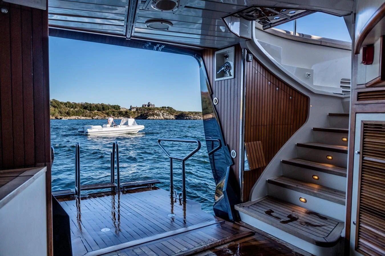 a boat on the water aboard ZENJI Yacht for Sale