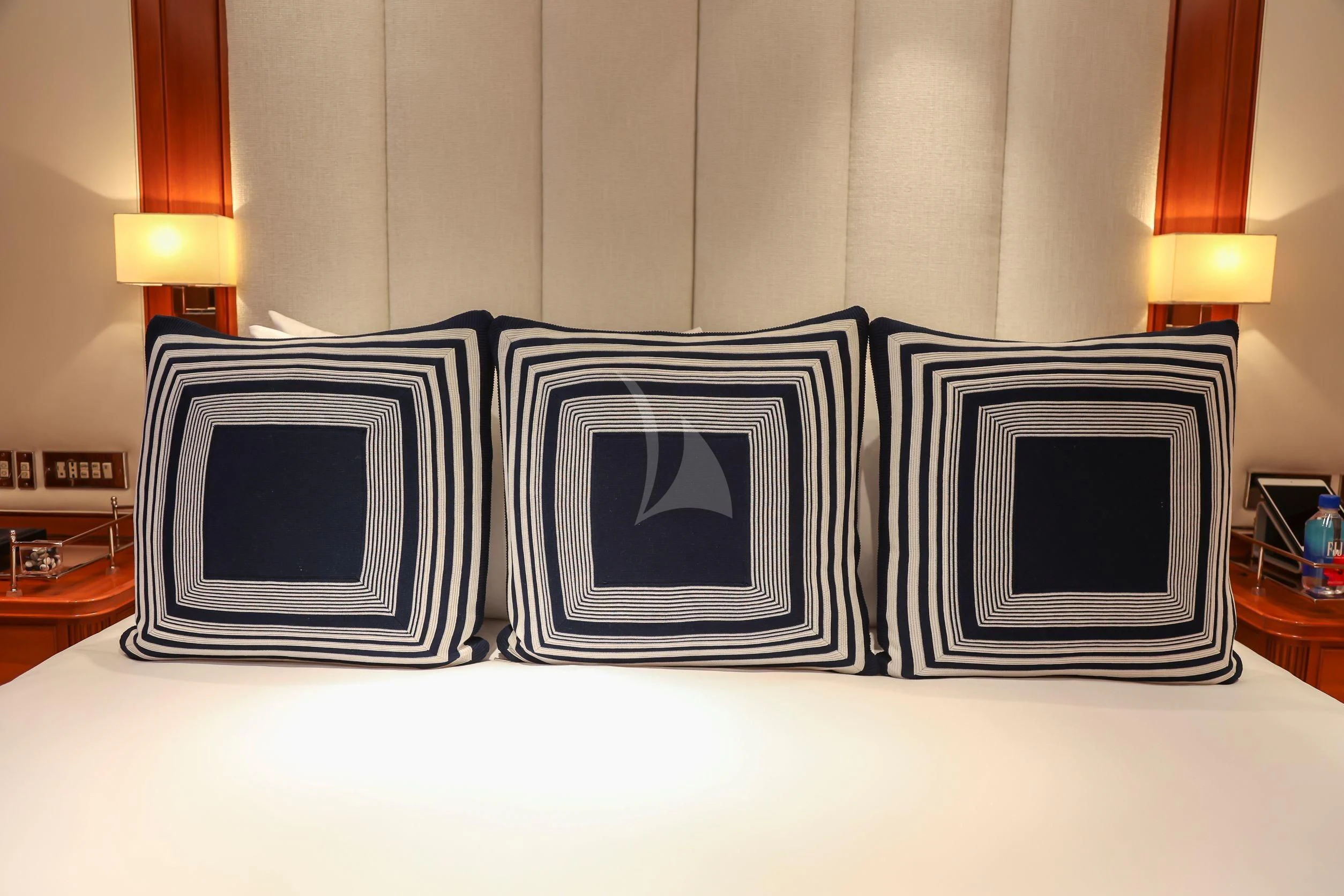a group of laptops on a table aboard ZENJI Yacht for Sale