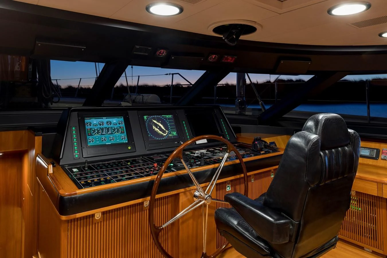 a control panel in a control room aboard ZENJI Yacht for Sale