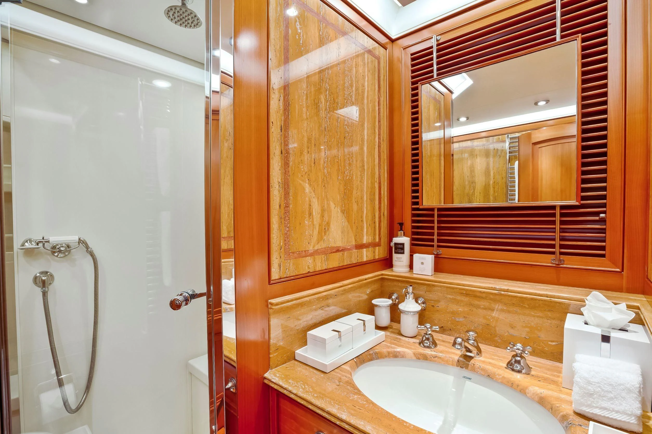 a bathroom with a urinal and a sink aboard ZENJI Yacht for Sale
