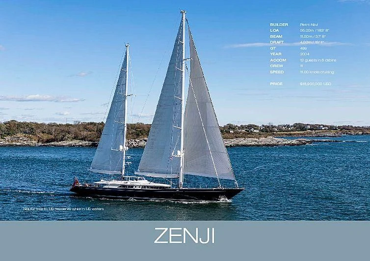 a boat on the water aboard ZENJI Yacht for Sale