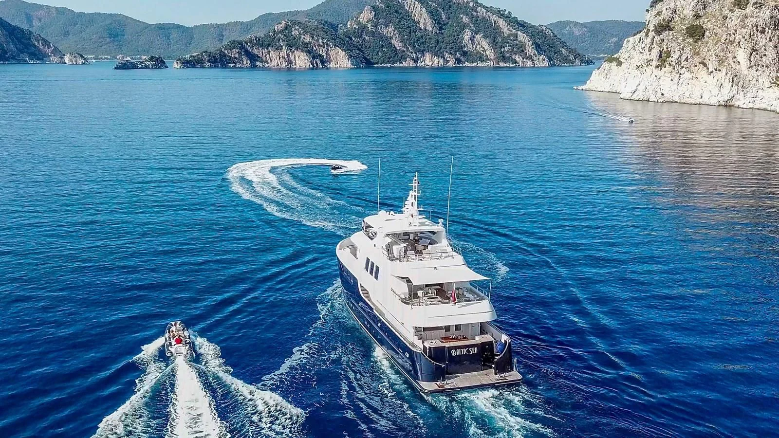 a boat on the water aboard BALTIC SEA Yacht for Sale