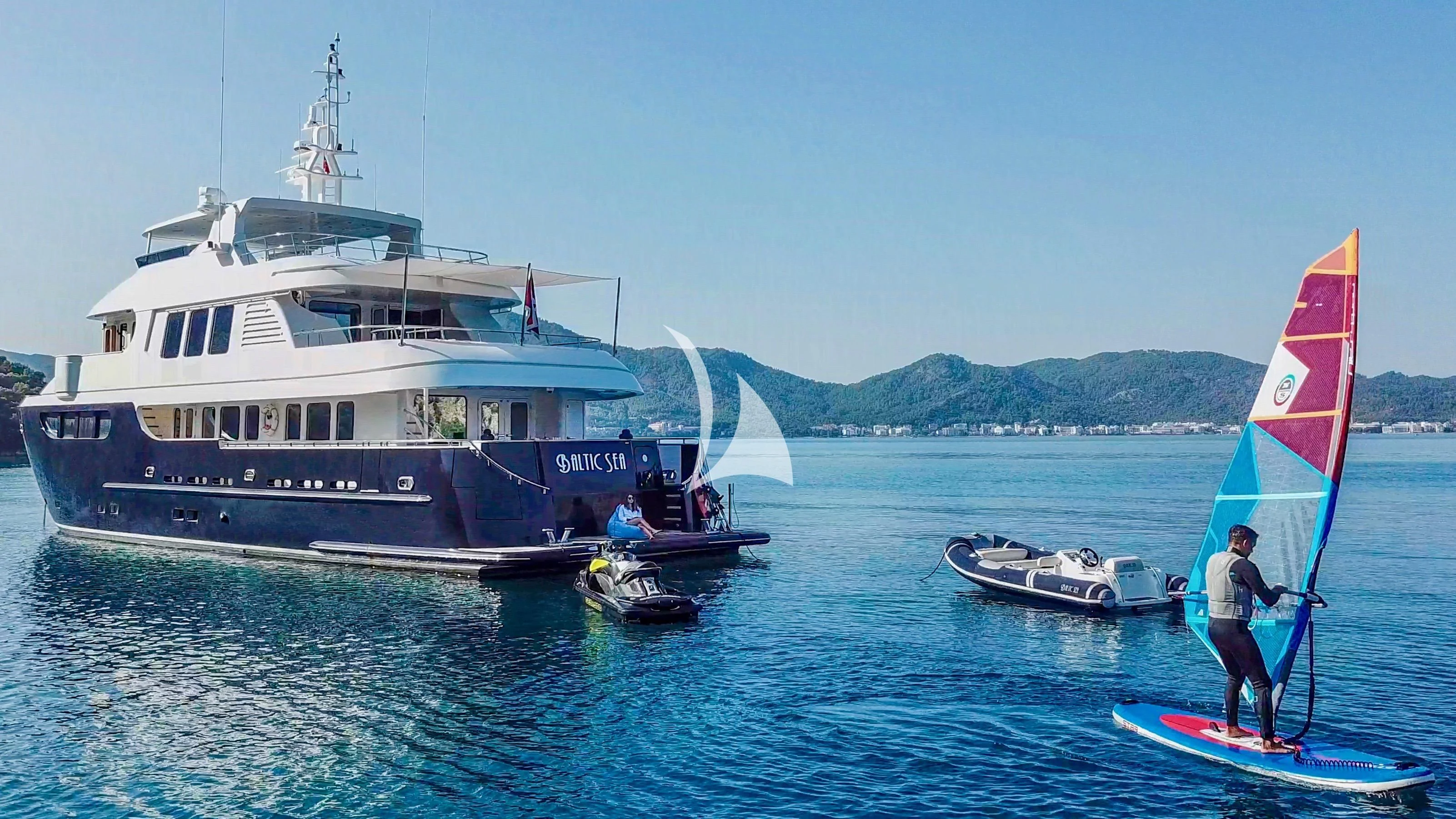 a boat sailing on the sea aboard BALTIC SEA Yacht for Sale