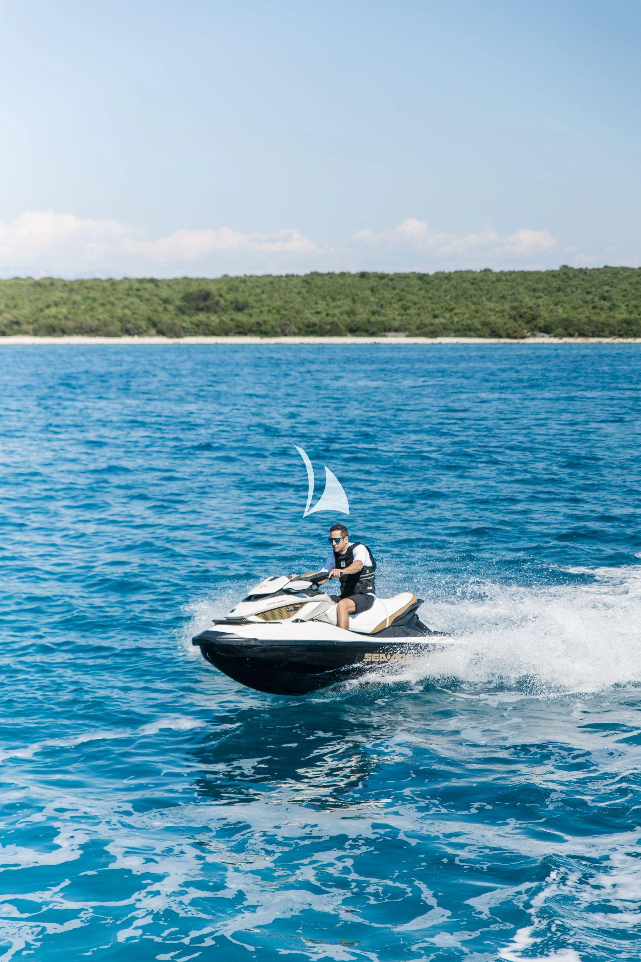 a man on a boat aboard ALALYA Yacht for Sale