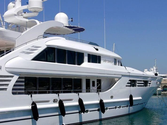 a white yacht in the water aboard ALALYA Yacht for Sale