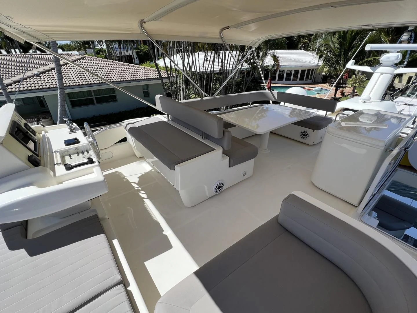 a large room with several white machines aboard FERRETTI Yacht for Sale
