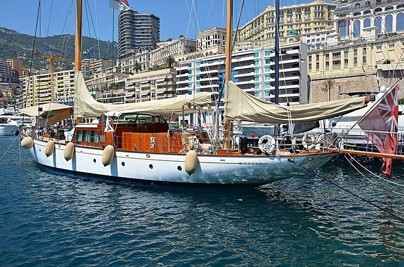 a boat in the water aboard WAYFARER OF LONDON Yacht for Sale
