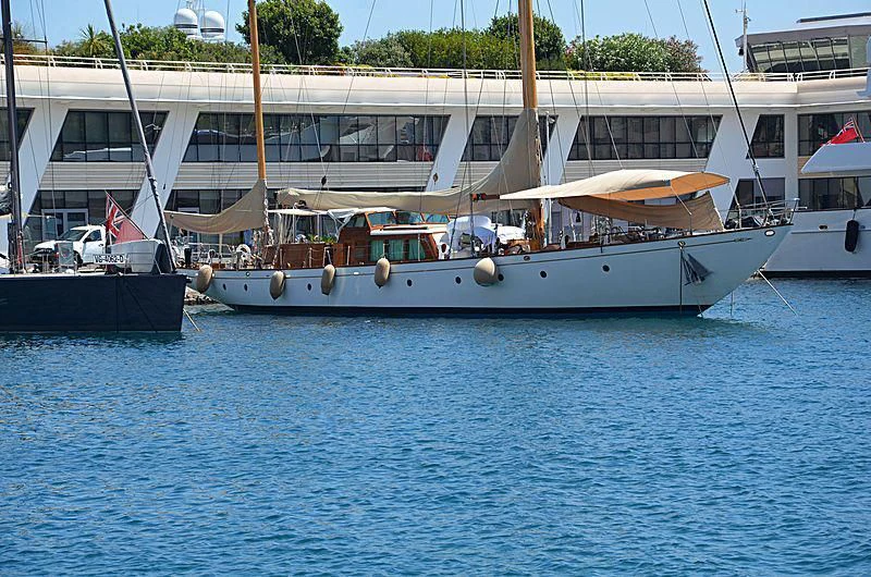 a boat in the water aboard WAYFARER OF LONDON Yacht for Sale