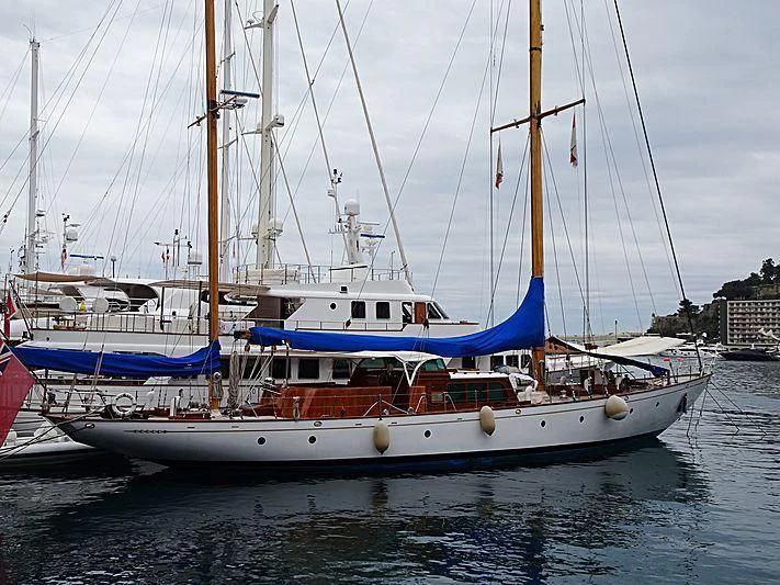 a boat in the water aboard WAYFARER OF LONDON Yacht for Sale