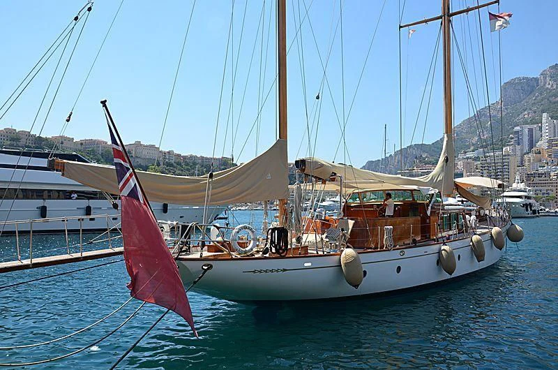 a boat in the water aboard WAYFARER OF LONDON Yacht for Sale