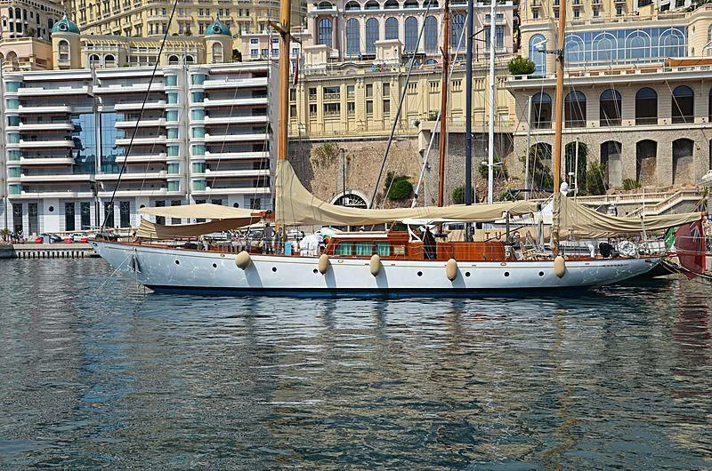 a boat in the water aboard WAYFARER OF LONDON Yacht for Sale
