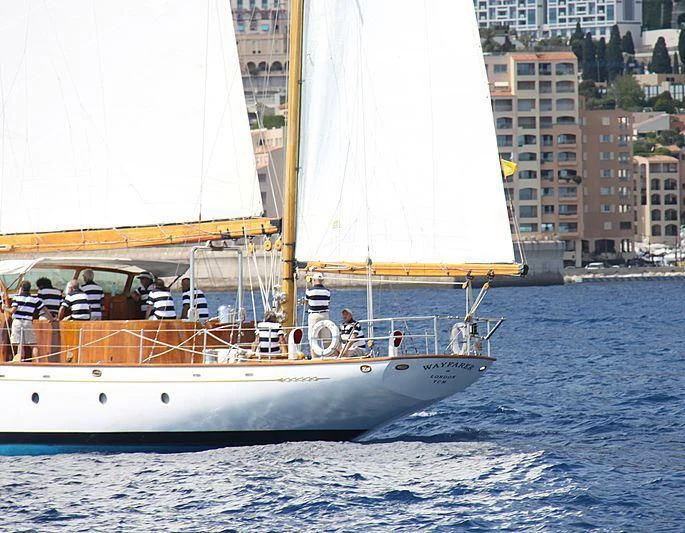 a boat with people on it aboard WAYFARER OF LONDON Yacht for Sale