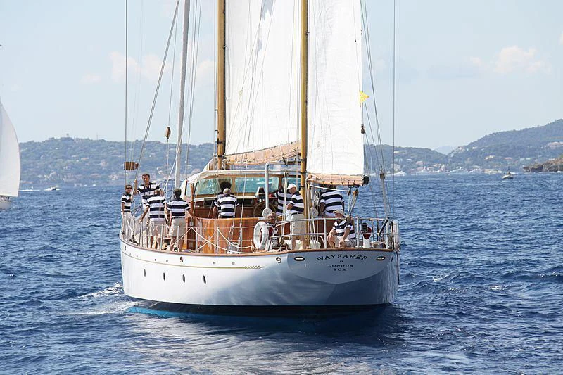 a sailboat on the water aboard WAYFARER OF LONDON Yacht for Sale