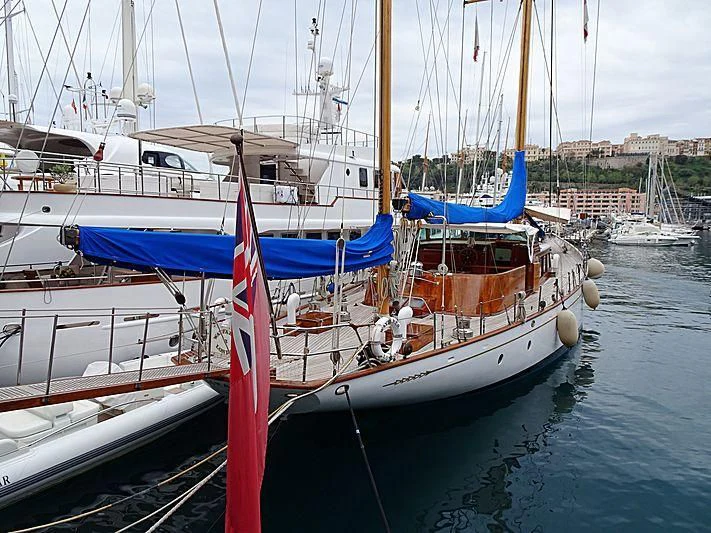 a boat in the water aboard WAYFARER OF LONDON Yacht for Sale
