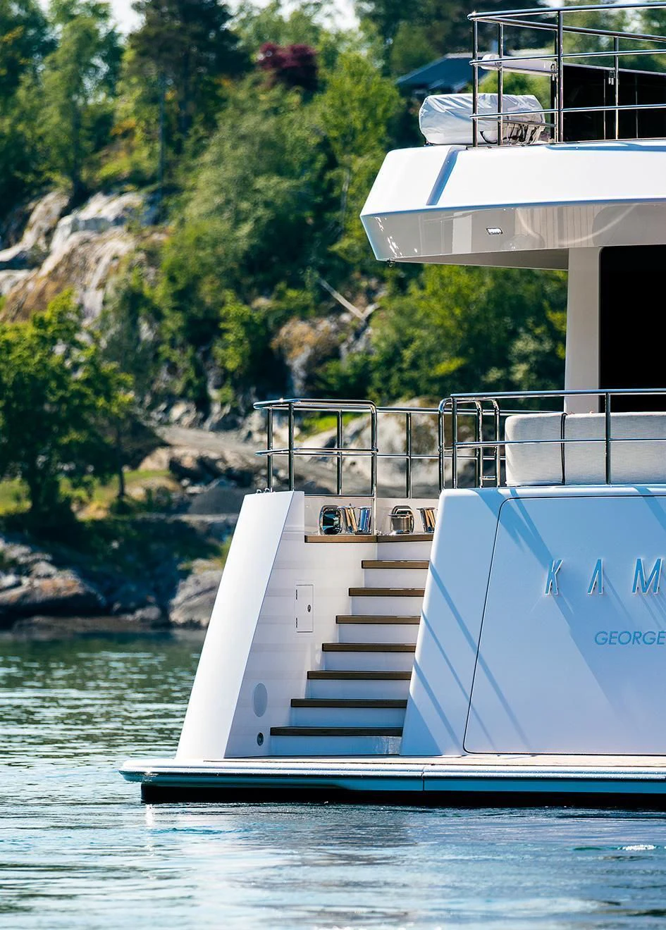 a boat on the water aboard KAMINO Yacht for Sale