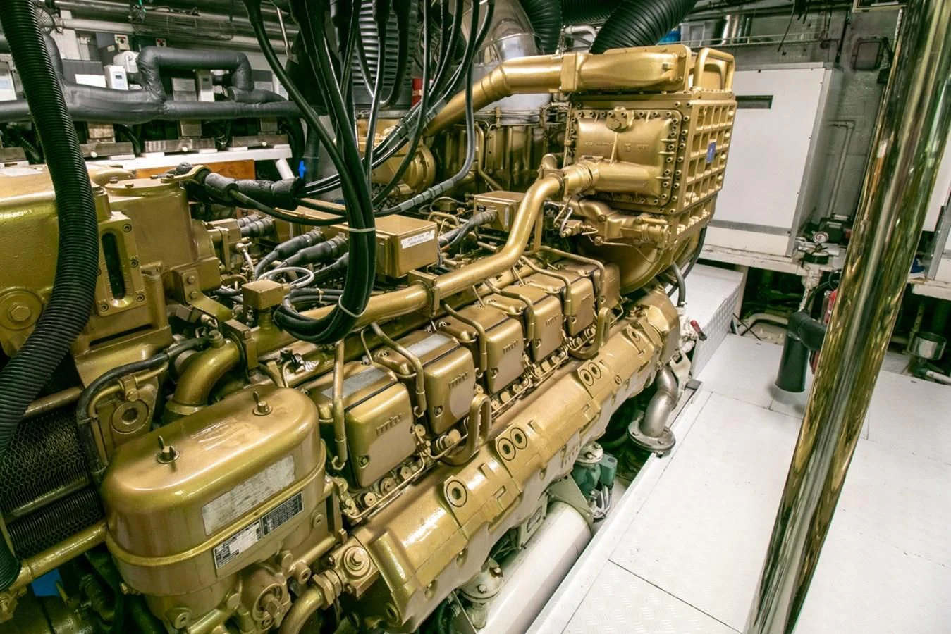 a large machine with many wires aboard SHALIMAR Yacht for Sale