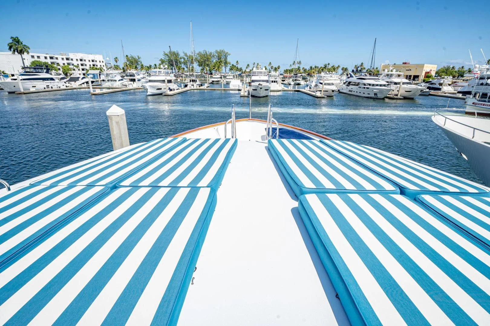 a dock with boats aboard SHALIMAR Yacht for Sale