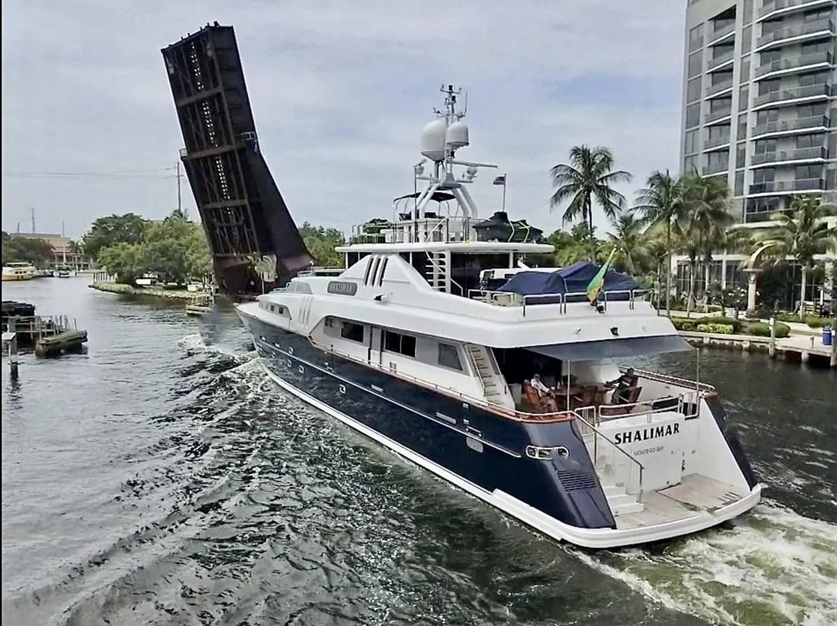 a boat sailing in the water aboard SHALIMAR Yacht for Sale