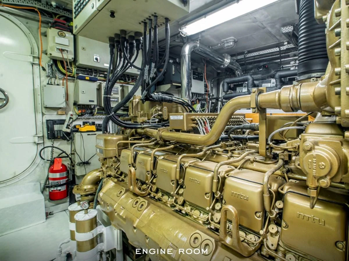 a large machine with wires aboard SHALIMAR Yacht for Sale