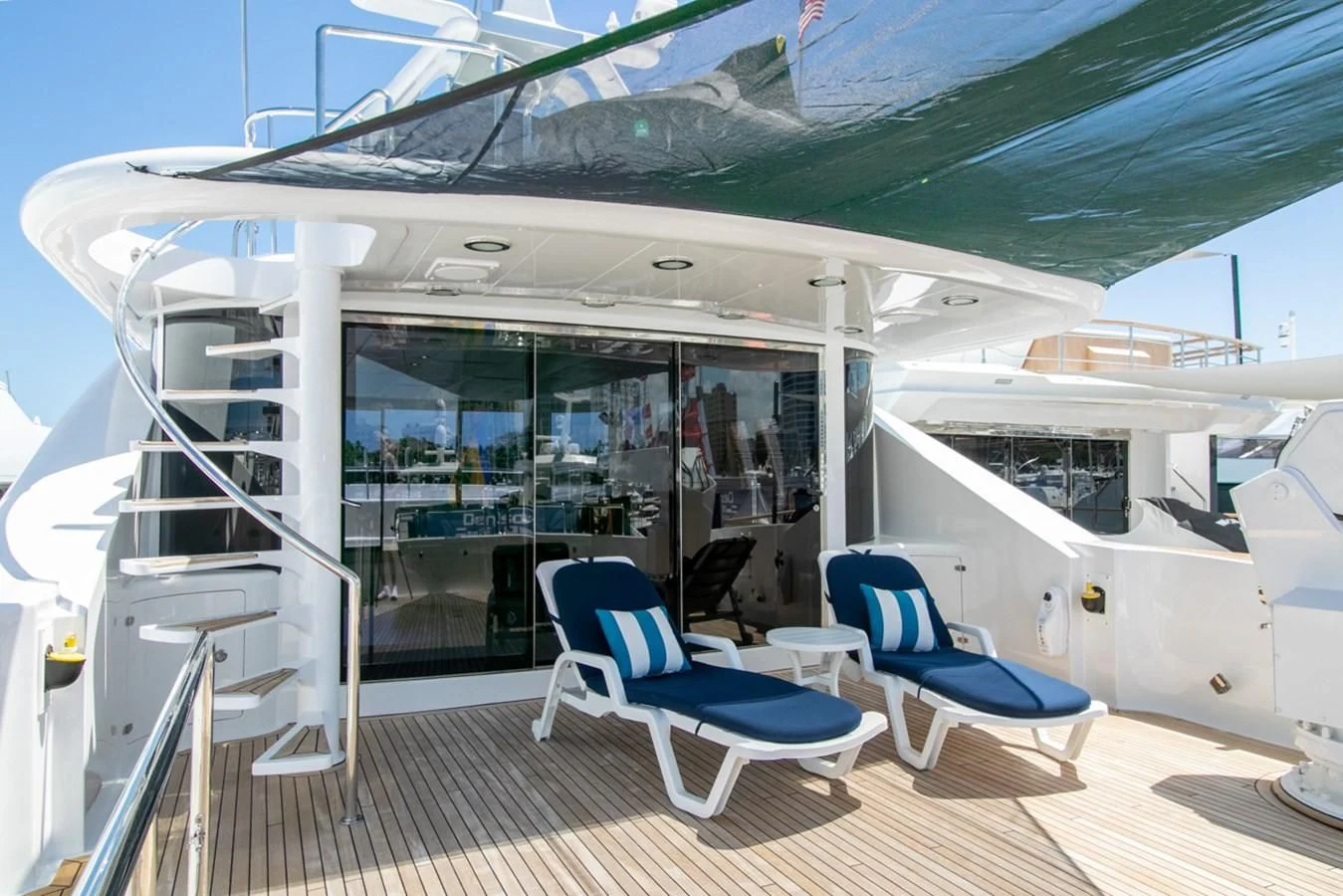 a boat on a deck aboard SHALIMAR Yacht for Sale