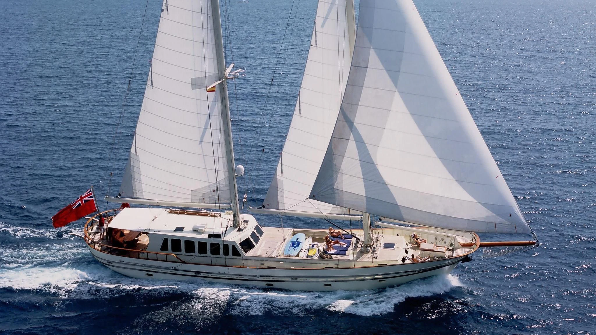 a boat sailing on the sea aboard TIGERLILY OF CORNWALL Yacht for Sale