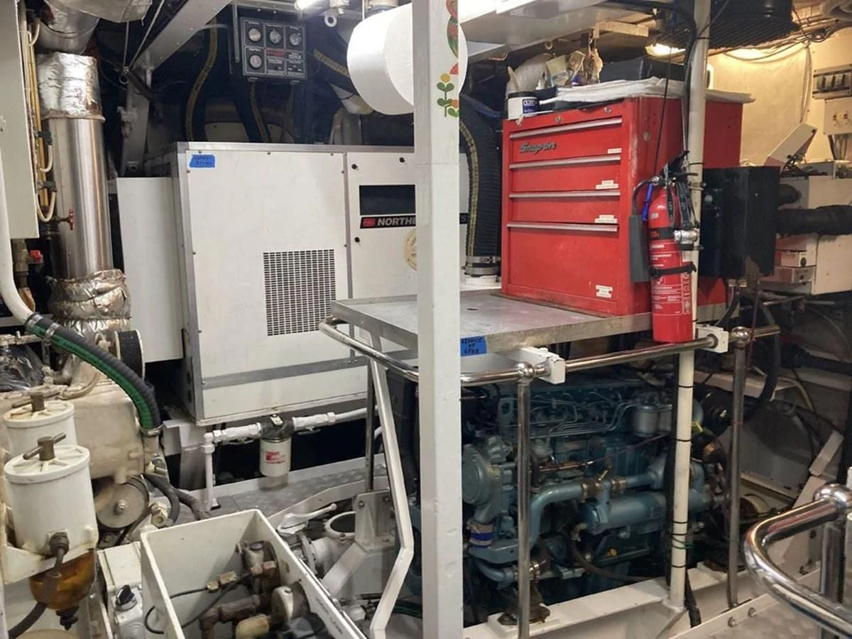 a room with machinery aboard TIGERLILY OF CORNWALL Yacht for Sale