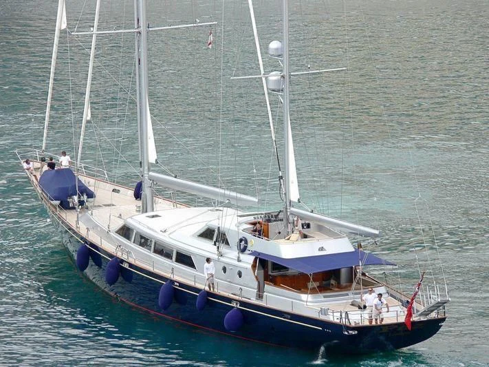 a boat with people on it aboard PAZ Yacht for Sale