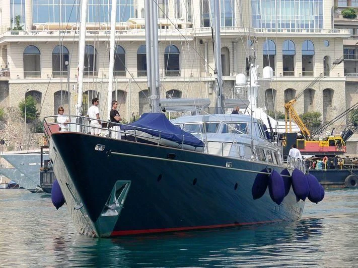 a boat is parked in the water aboard PAZ Yacht for Sale