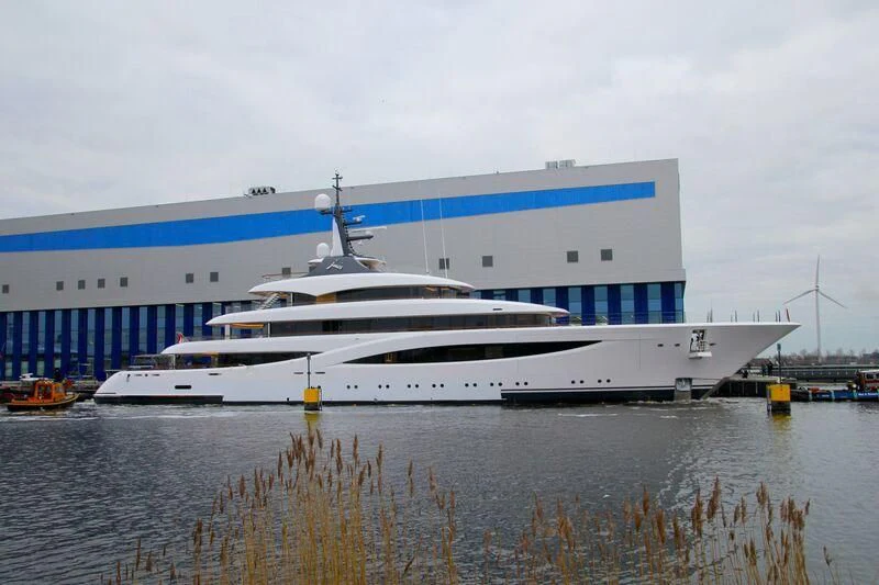 a large white yacht aboard JUICE Yacht for Sale