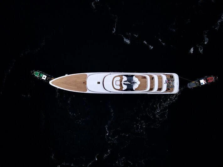 a close-up of a bottle of liquor aboard JUICE Yacht for Sale