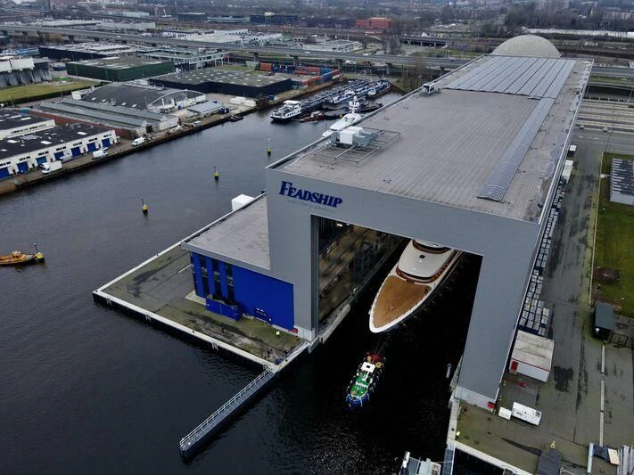 a high angle view of a building aboard JUICE Yacht for Sale