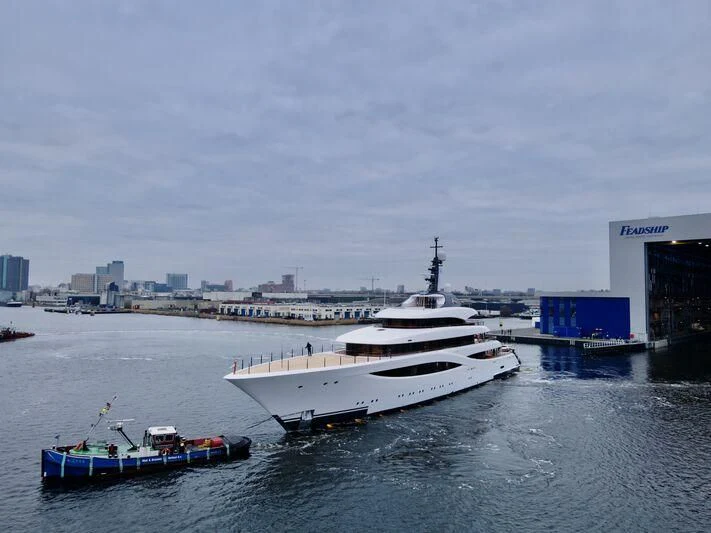 a couple of boats in a harbor aboard JUICE Yacht for Sale
