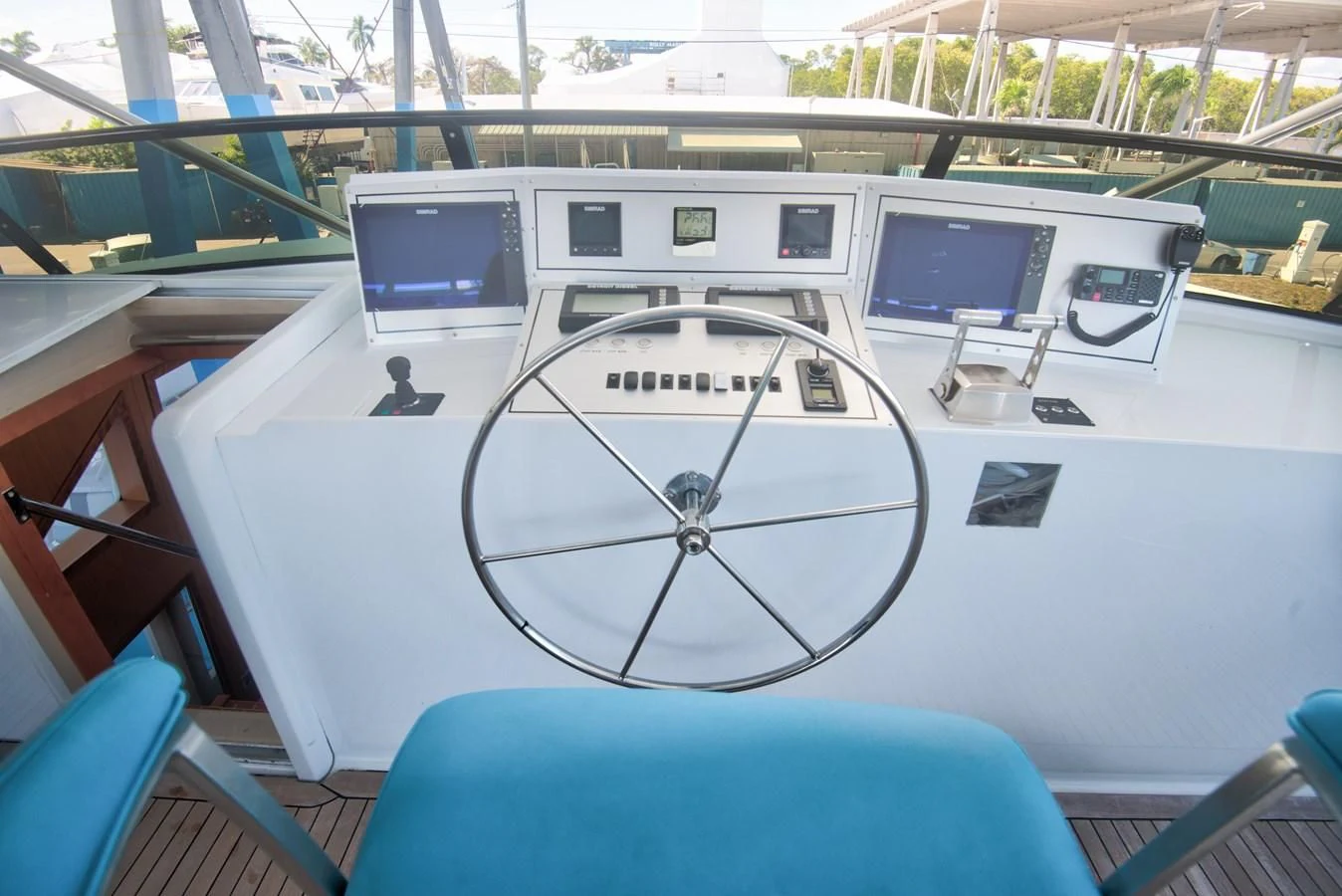 a dashboard of a car aboard DESLIZE Yacht for Sale