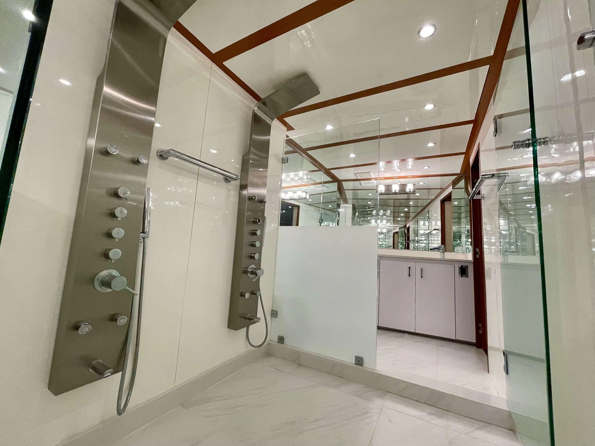 a large room with a lot of equipment in it aboard DESLIZE Yacht for Sale