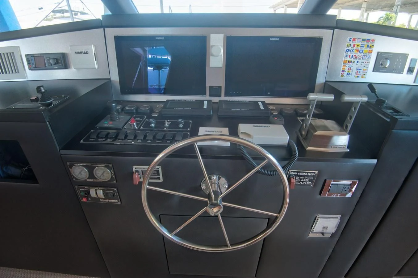 inside of a car aboard DESLIZE Yacht for Sale